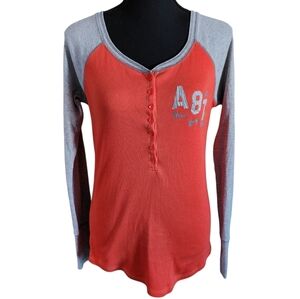 2010s Y2K Aeropostale Henley Long Sleeve Elena Gilbert Top Sz XL